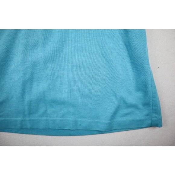 VINTAGE 1960'S 1970'S  GIRL'S BLUE EMBROIDERED DRESS - SIZE M - SPOTS - Picture 11 of 12